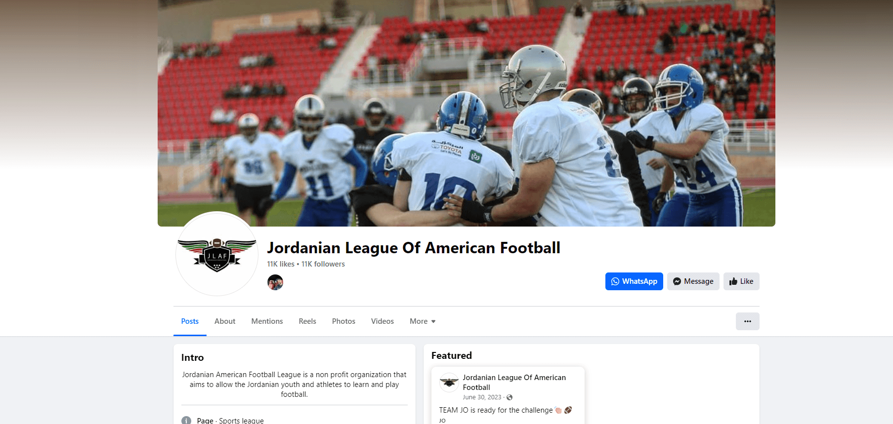 JLAF — Jordanian American Football — Social Media